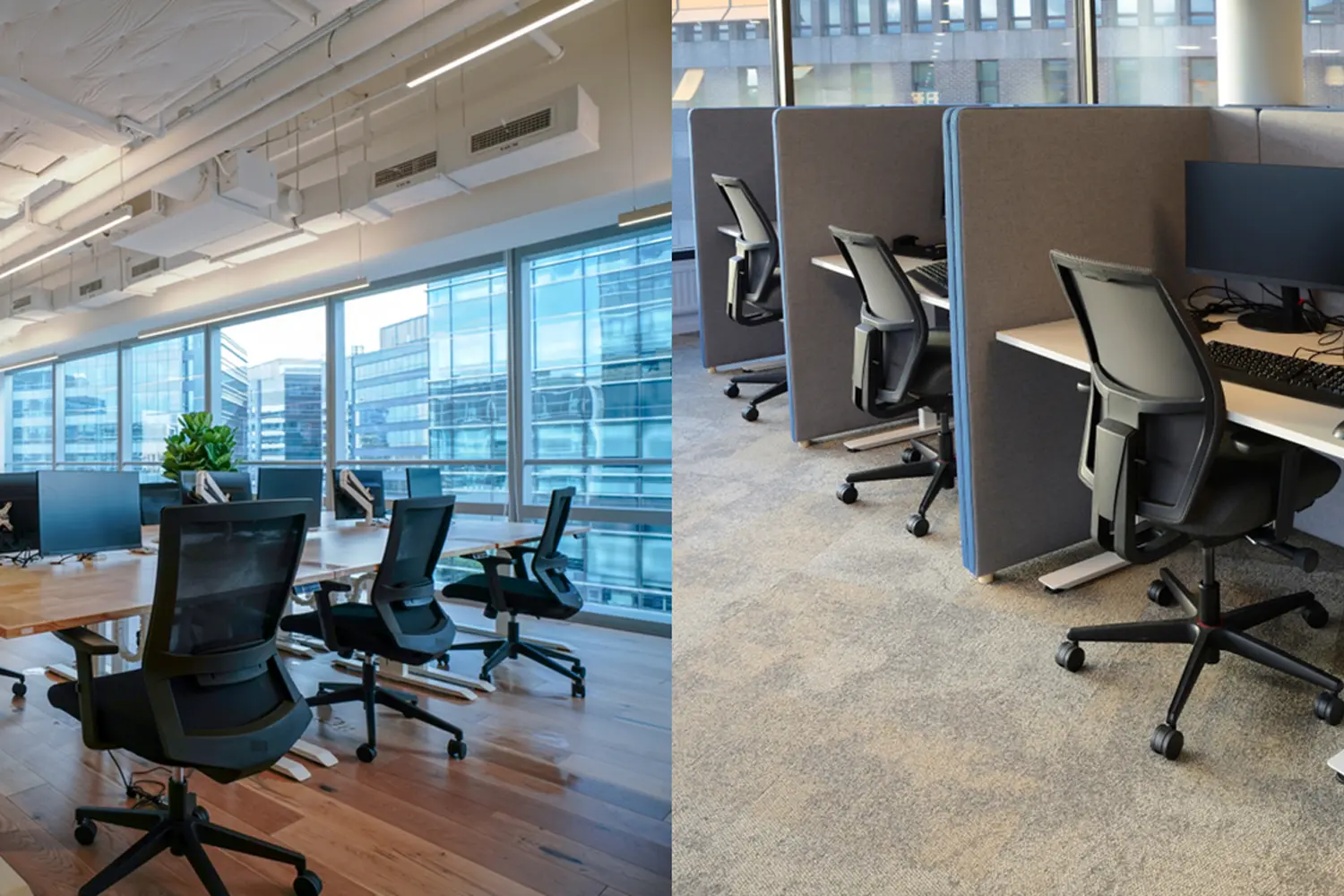 مقایسه فضای کاری مدرن باز در مقابل دفاتر بسته